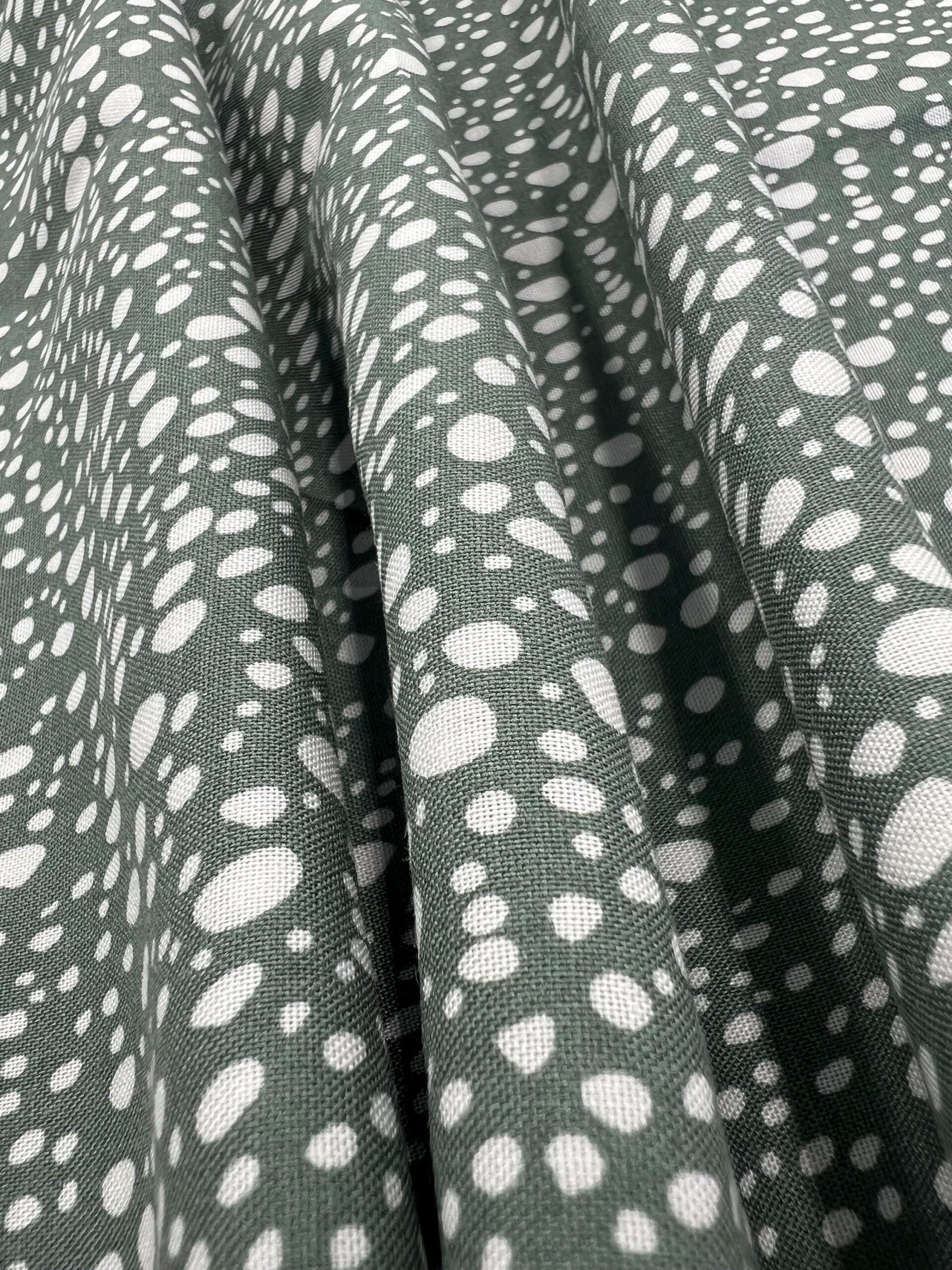 Sage Green Polka Dot Viscose Fabric by the Yard, Soft Cotton Blend Dress Fabric, (150 cm / 59") Wide – view 15