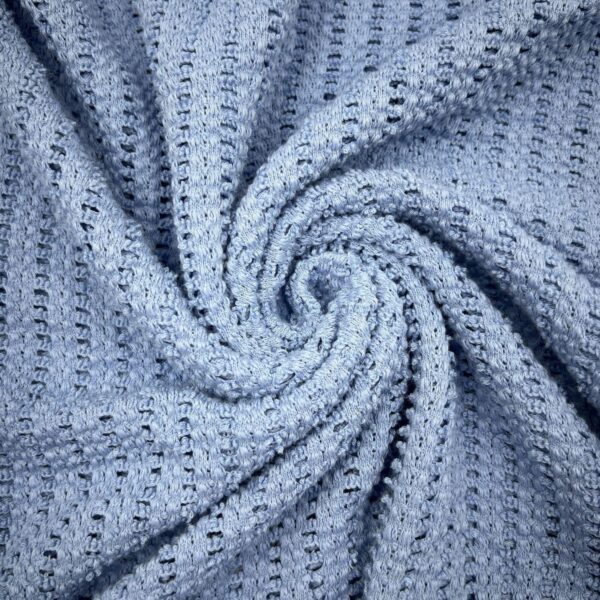 Blue Open Knit Fabric by the Yard, Lightweight Stretch Lace Knit for Summer Dresses, (150 cm / 59") Wide