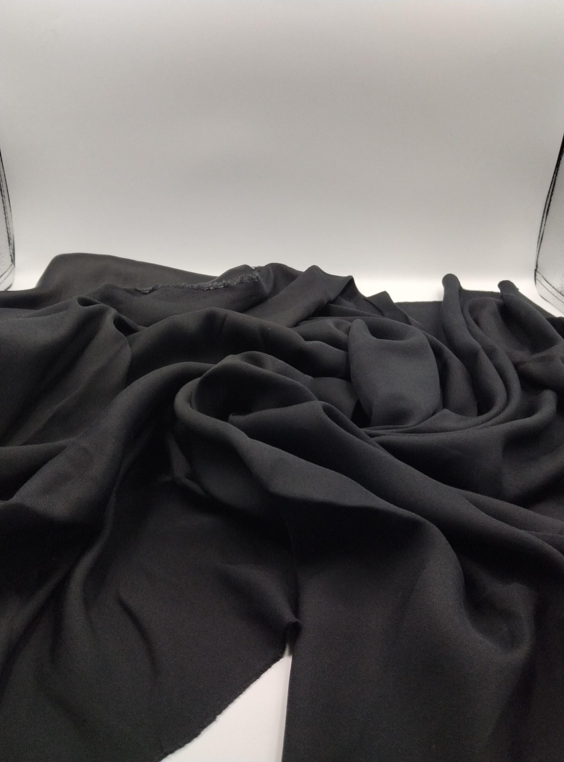 Black Organic Cotton Poplin Fabric by the Yard, Lightweight Natural Shirting Fabric, (150 cm / 59") Wide – view 6