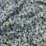 Floral Viscose Cotton Fabric by the Yard, Lightweight Breathable Summer Dress Fabric, (150 cm / 59") Wide