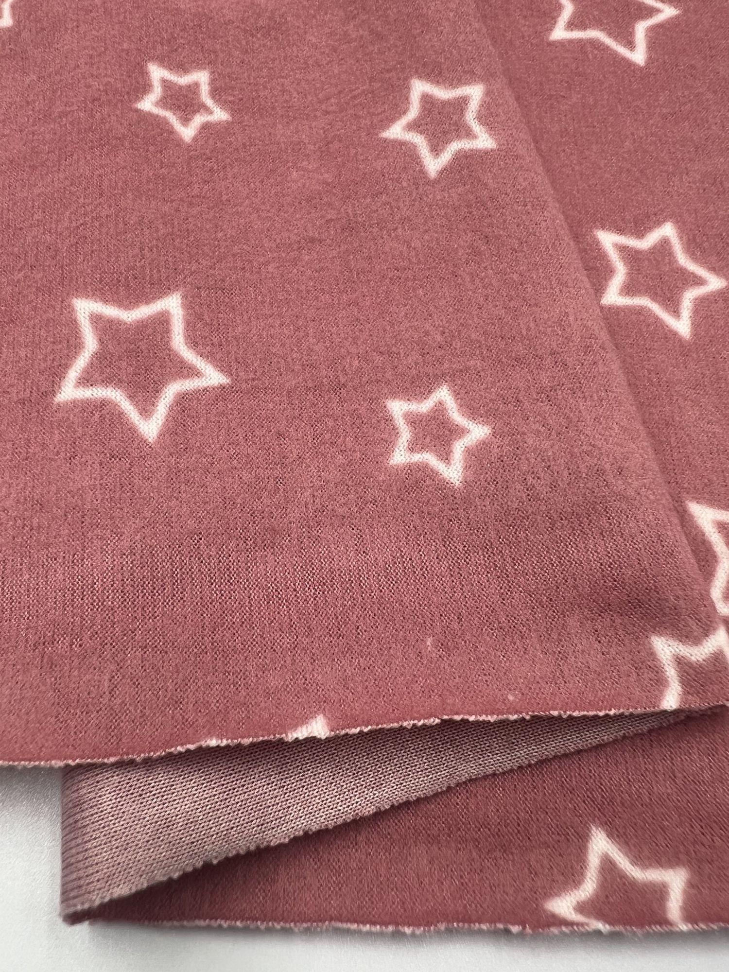 Dusty Rose Micro Suede Fabric by the Yard, White Star Pattern Upholstery Fabric, (180 cm / 71") Wide – view 6