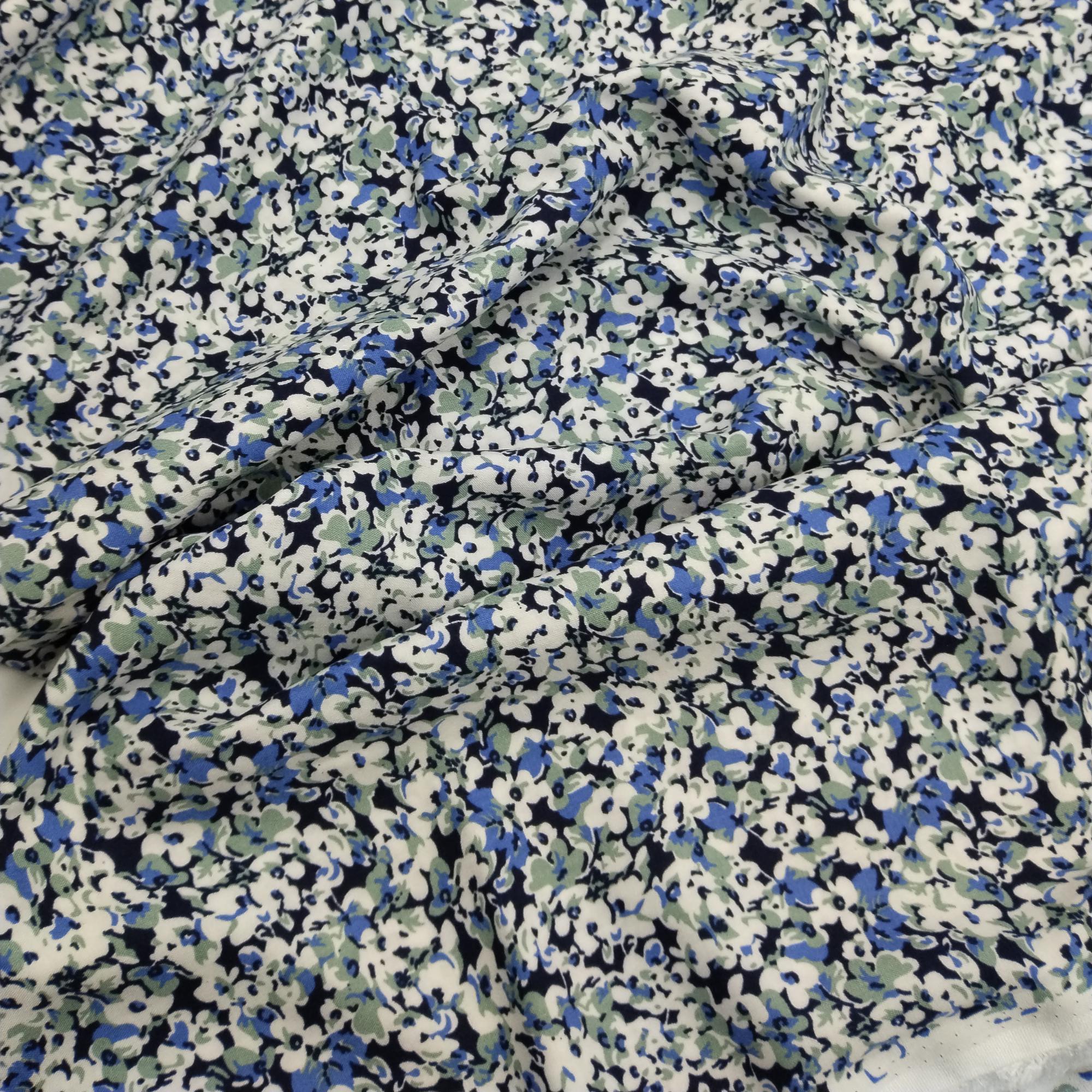 Floral Viscose Cotton Fabric by the Yard, Lightweight Breathable Summer Dress Fabric, (150 cm / 59") Wide – view 11