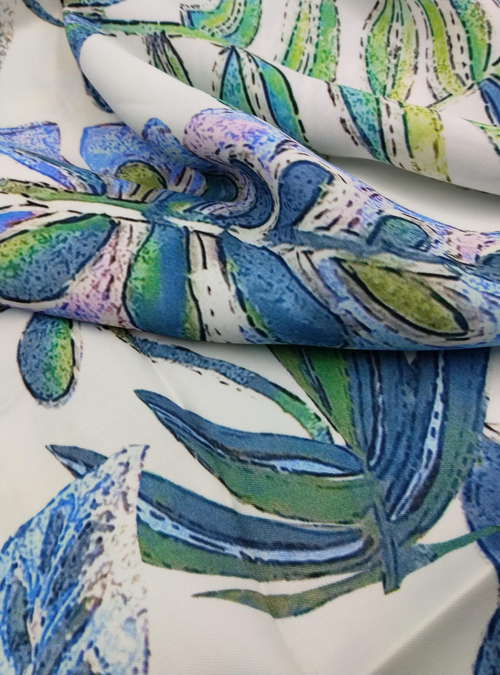 Floral Viscose Silk Floss Fabric by the Yard, Lightweight Polyester Free Fabric, (150 cm / 59") Wide – view 4