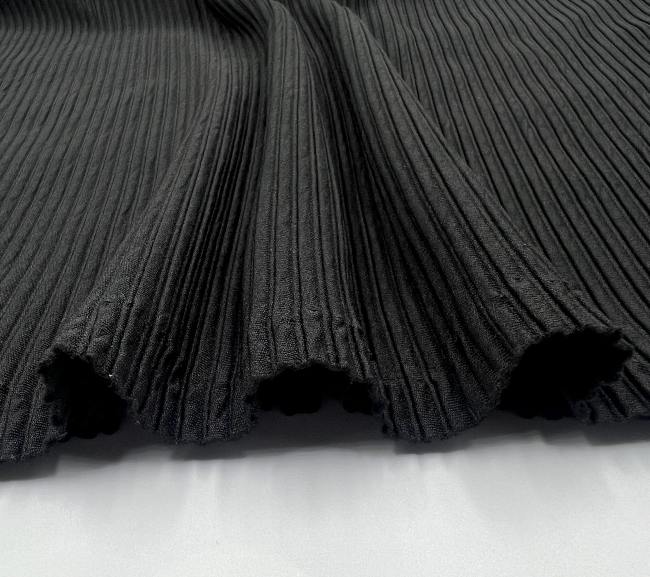 Black Ribbed Knit Fabric by the Yard, 4 Way Stretch Lycra Dress Top Pants Fabric, (150 cm / 59") Wide – view 6