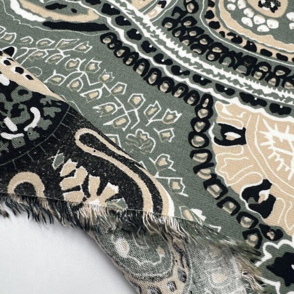 Authentic Boho Viscose Cotton Fabric by the Yard, Retro Vintage Ethnic Dress Fabric, (150 cm / 59") Wide