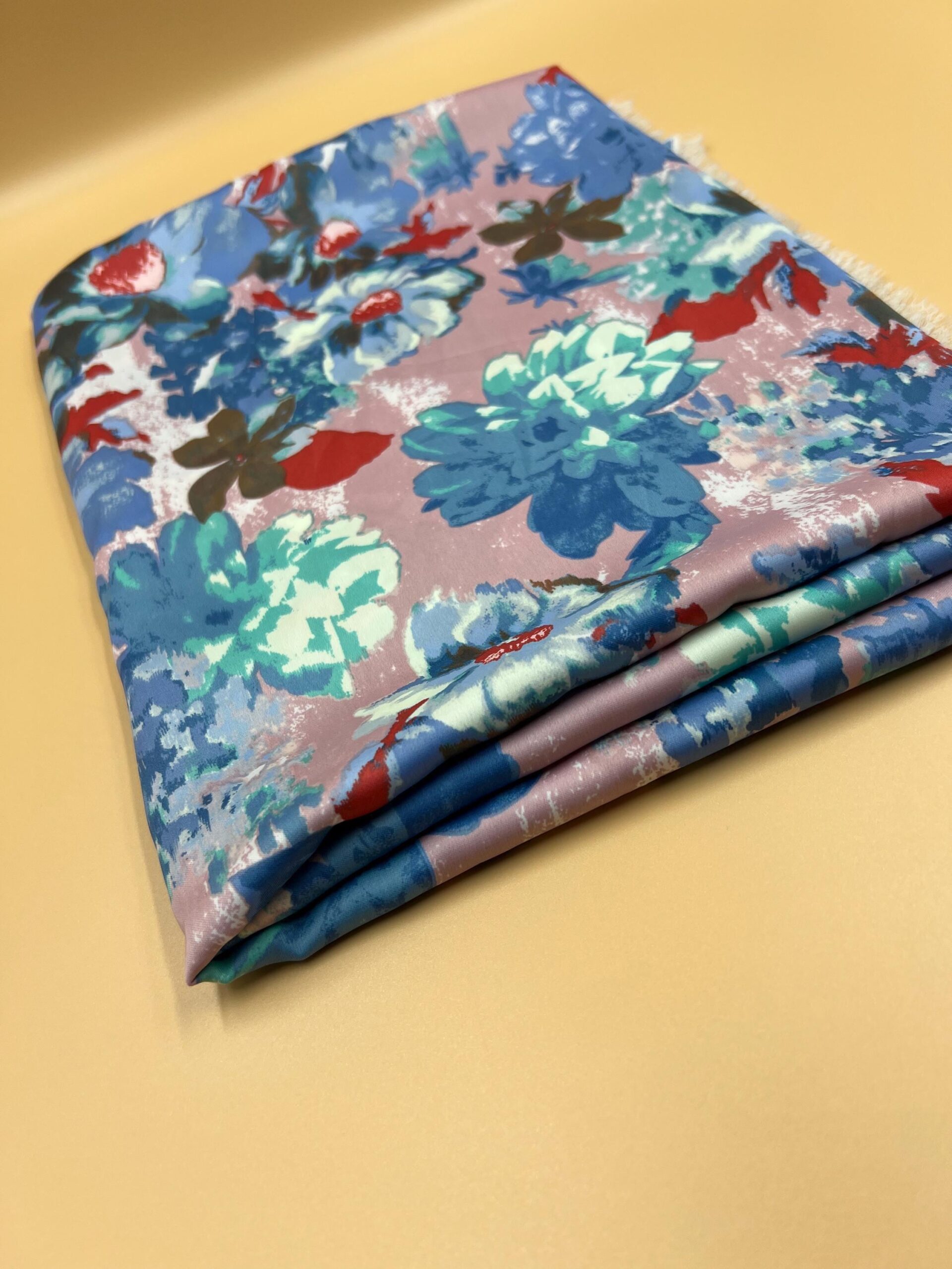 Floral Satin Fabric by the Yard, Soft Drapey Printed Dress and Blouse Fabric, (150 cm / 59") Wide, Premium Bursa Quality – view 5