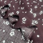 Burgundy Floral Viscose Fabric by the Yard, Soft Drapey Dress and Blouse Fabric, (150 cm / 59") Wide