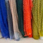 Luxury Daisy Sequin Tulle Fabric by the Yard, 150 cm Wide, Floral Beaded Mesh Fabric, Evening Dress, Party Gown, Bridal Fabric