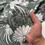 Cream Paisley Viscose Fabric by the Yard, Terracotta Boho Dress Fabric, Soft Drapey, (150 cm / 59") Wide