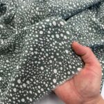 Sage Green Polka Dot Viscose Fabric by the Yard, Soft Cotton Blend Dress Fabric, (150 cm / 59") Wide