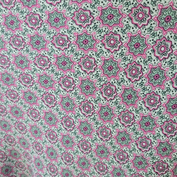 Geometric Floral Viscose Fabric by the Yard, Breathable Summer Print Dress Fabric, (150 cm / 59") Wide