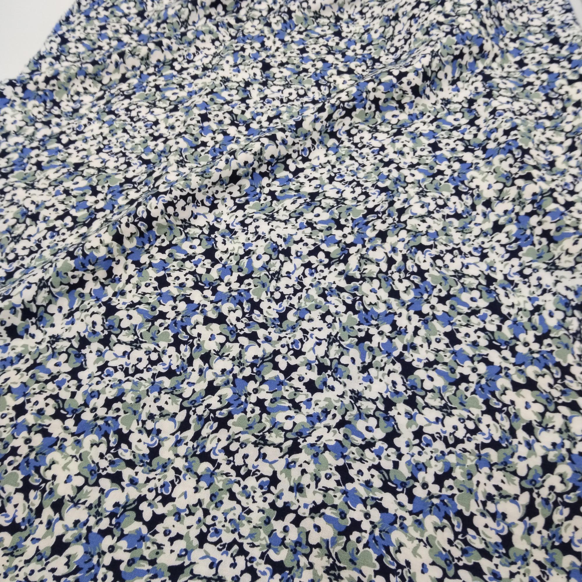 Floral Viscose Cotton Fabric by the Yard, Lightweight Breathable Summer Dress Fabric, (150 cm / 59") Wide – view 9