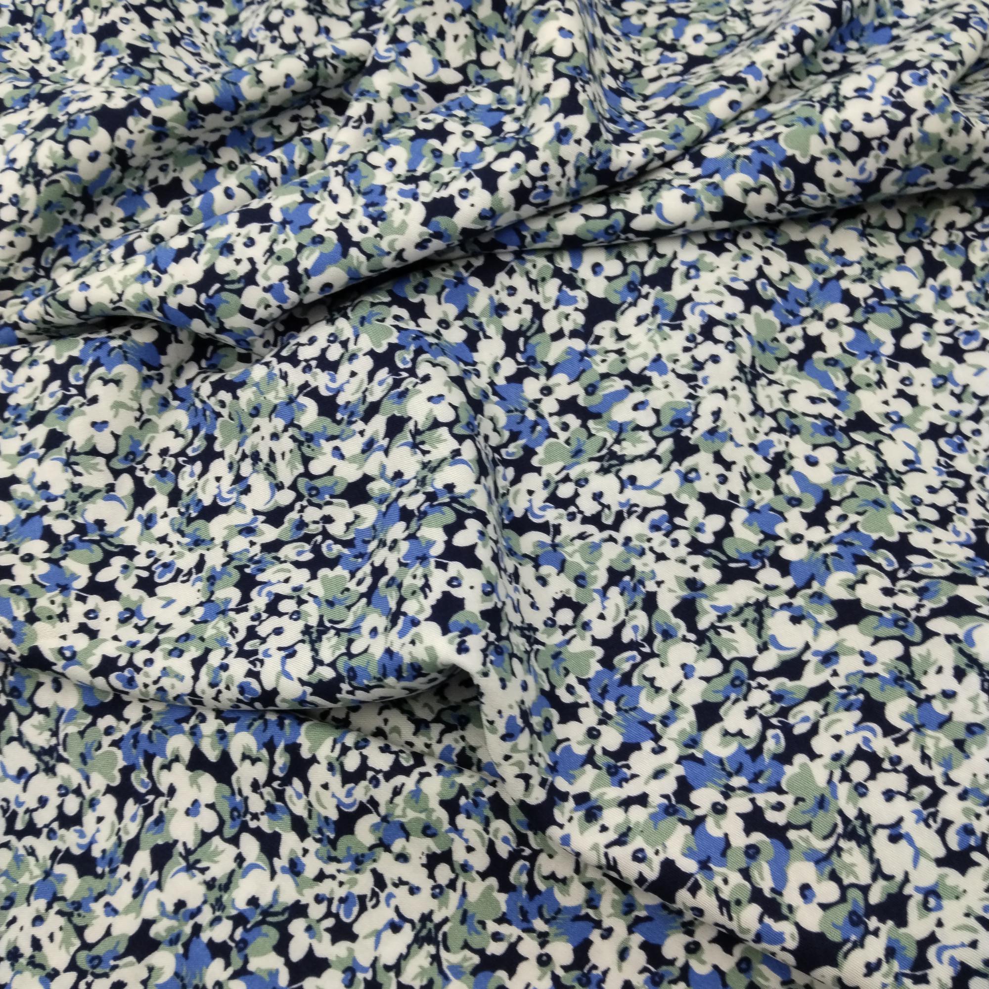 Floral Viscose Cotton Fabric by the Yard, Lightweight Breathable Summer Dress Fabric, (150 cm / 59") Wide – view 10