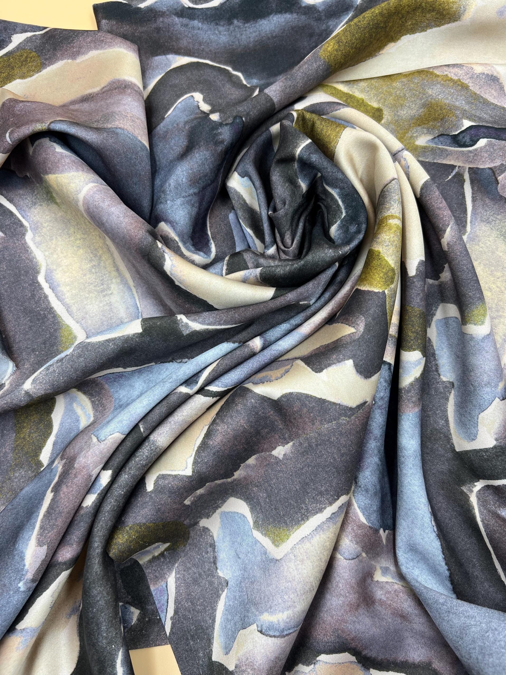 Twill Satin Fabric by the Yard, Soft Drapey Dress and Evening Wear Fabric, (150 cm / 59") Wide, Premium Bursa Quality – view 9