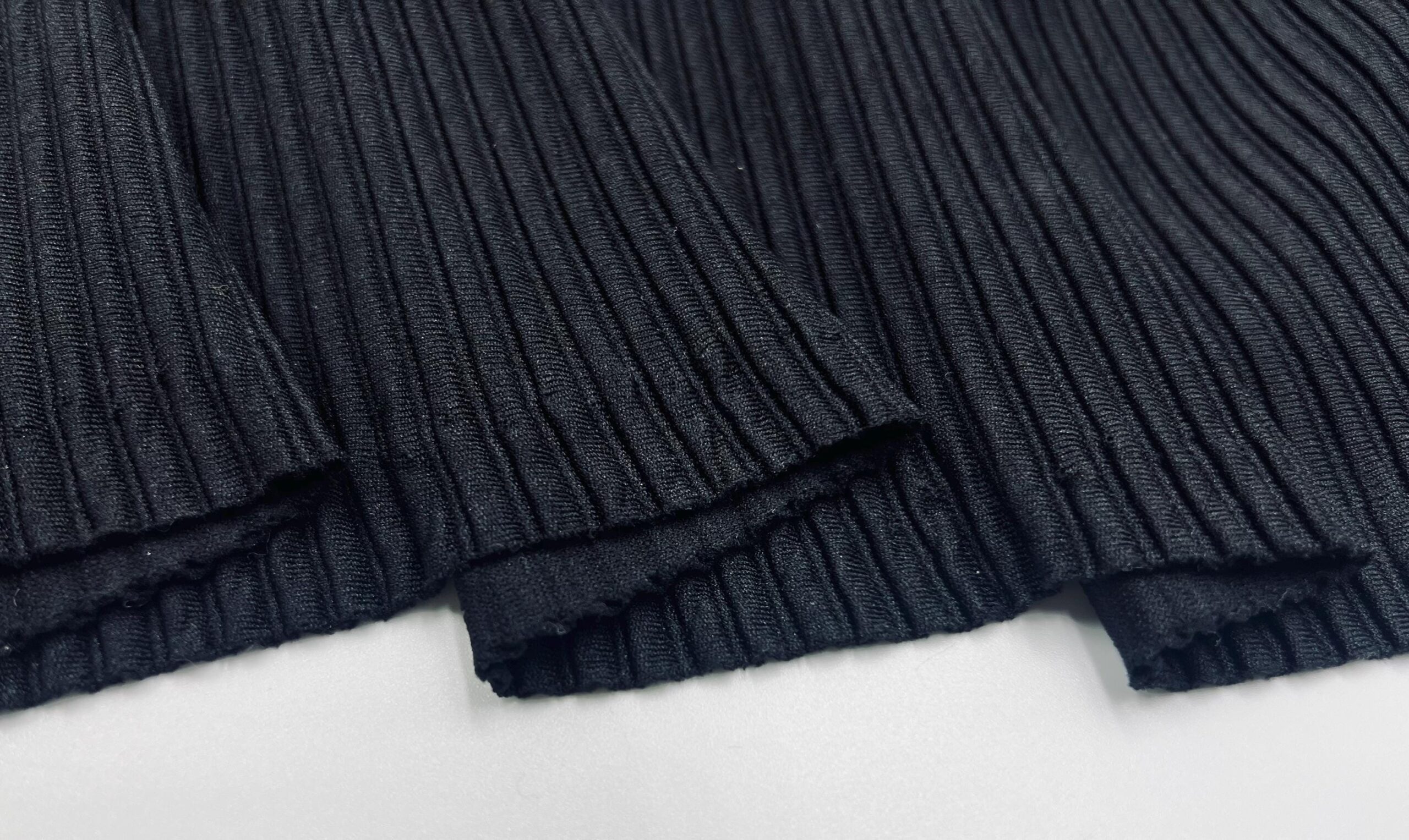 Black Ribbed Knit Fabric by the Yard, 4 Way Stretch Lycra Dress Top Pants Fabric, (150 cm / 59") Wide