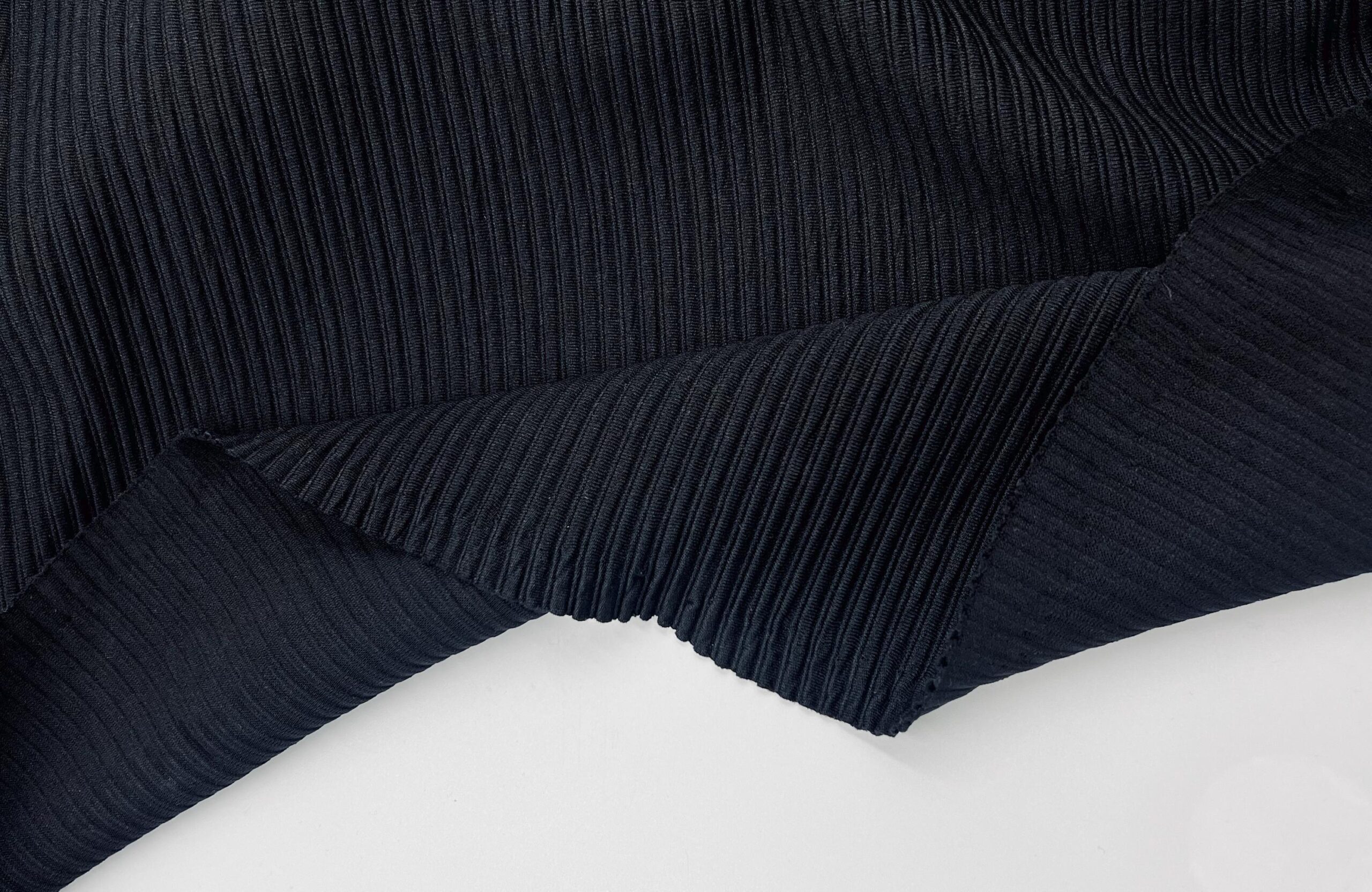 Black Ribbed Knit Fabric by the Yard, 4 Way Stretch Lycra Dress Top Pants Fabric, (150 cm / 59") Wide – view 4