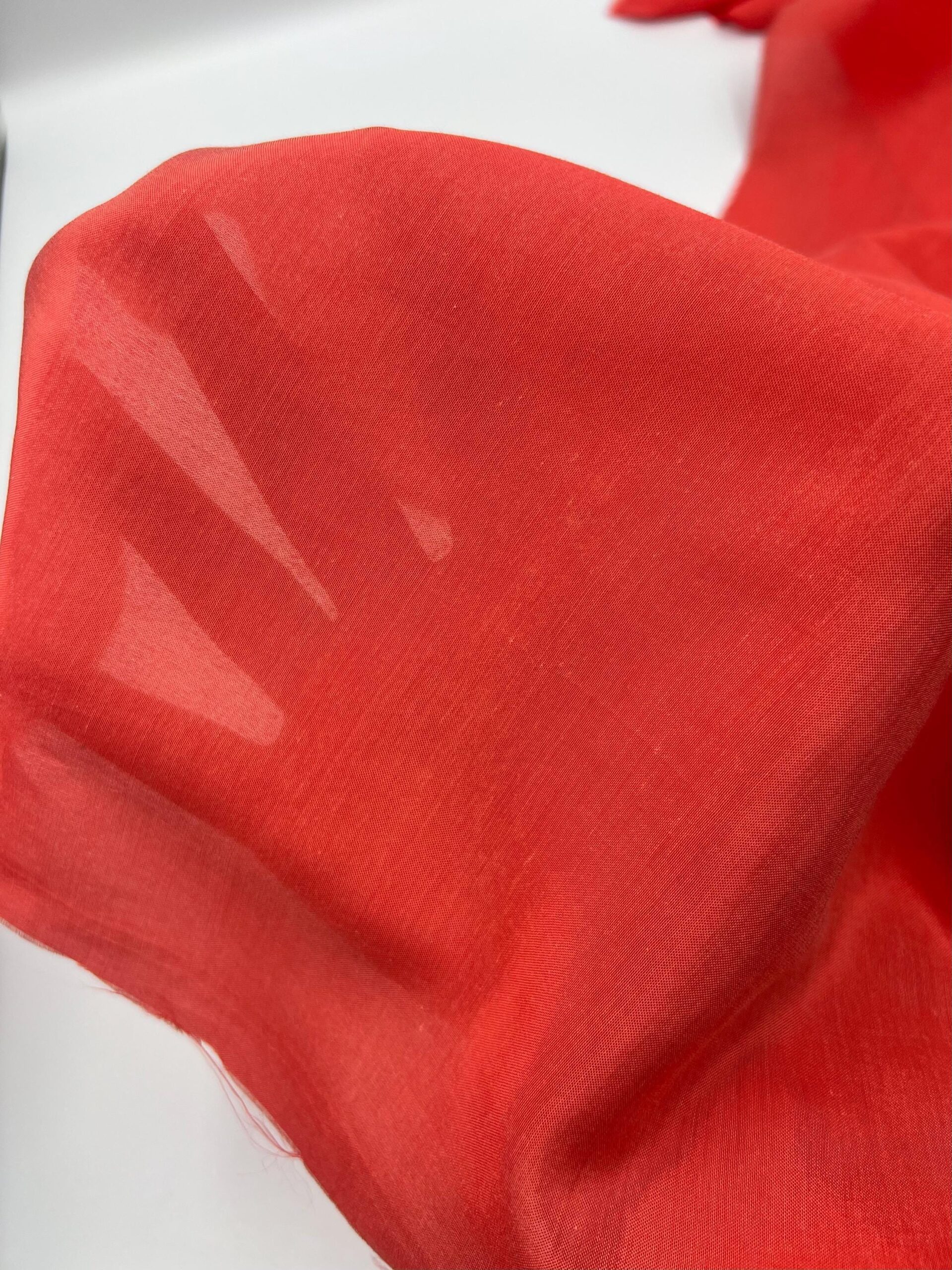 Coral Cotton Voile Fabric by the Yard, Lightweight Sheer Summer Dress Lining Fabric, (145 cm / 57") Wide