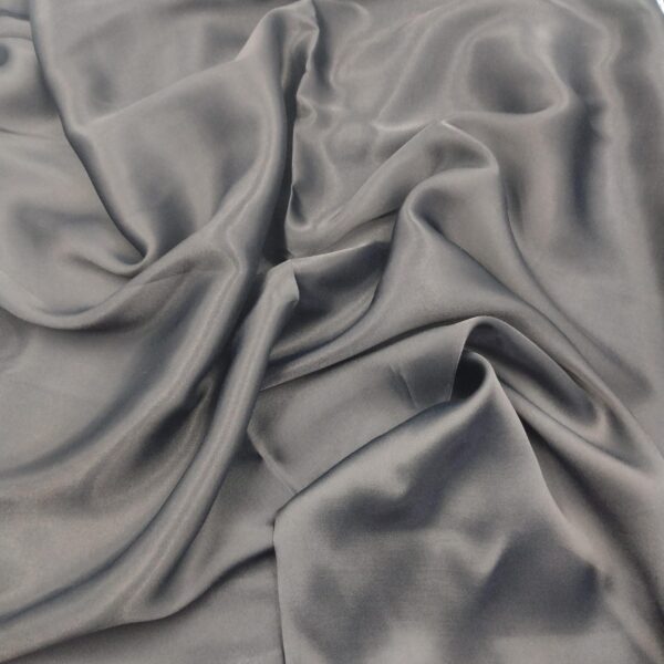 Black Satin Chiffon Fabric by the Yard, Silk Feel Soft Drapey Dress Fabric, (150 cm / 59") Wide, Premium Bursa Quality