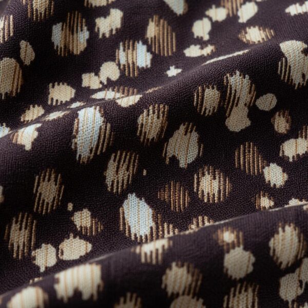 Brown Abstract Animal Print Viscose Rayon Fabric by the Yard, Pebble Dress Fabric, (150 cm / 59") Wide
