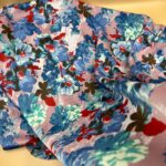 Floral Satin Fabric by the Yard, Soft Drapey Printed Dress and Blouse Fabric, (150 cm / 59") Wide, Premium Bursa Quality