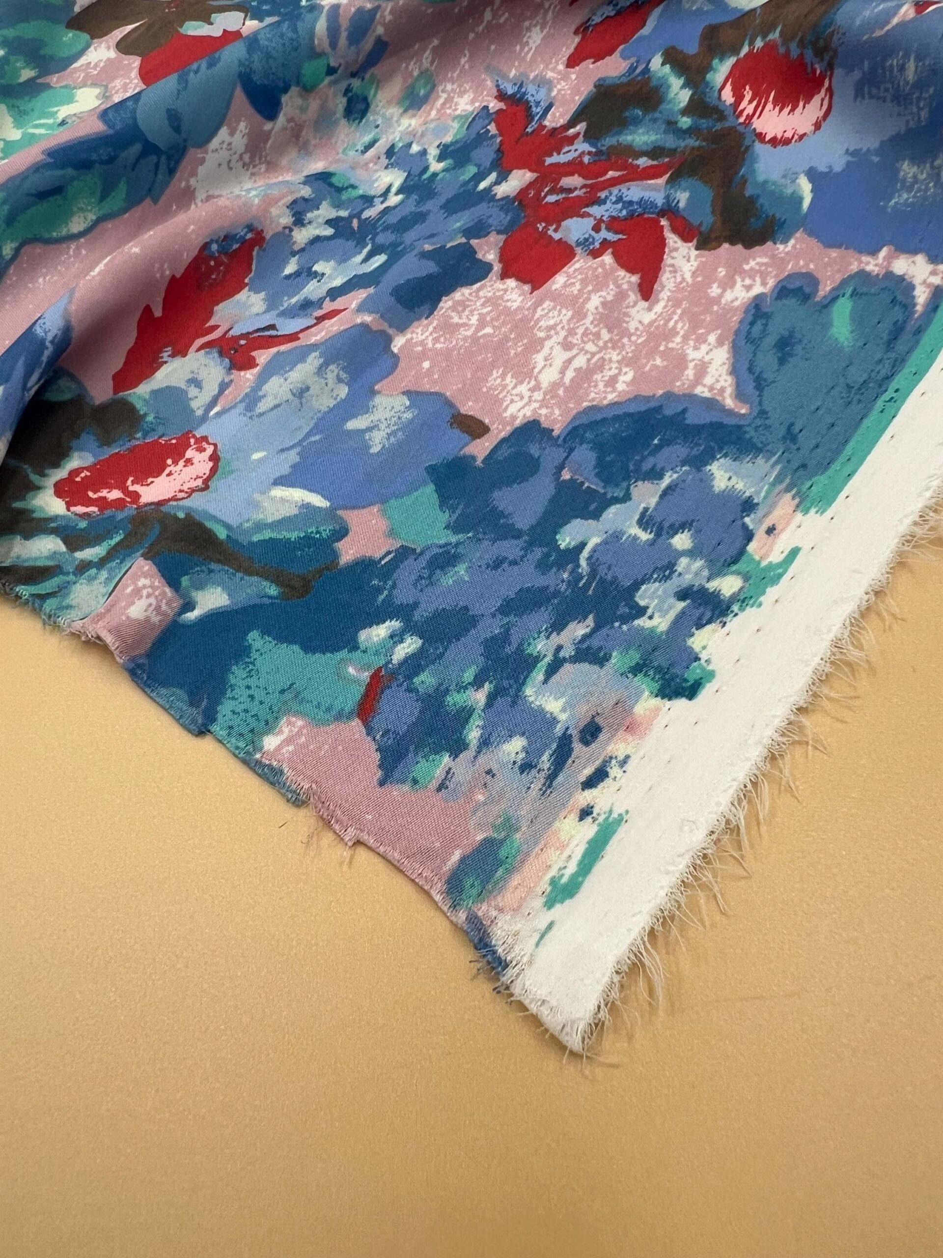 Floral Satin Fabric by the Yard, Soft Drapey Printed Dress and Blouse Fabric, (150 cm / 59") Wide, Premium Bursa Quality – view 2