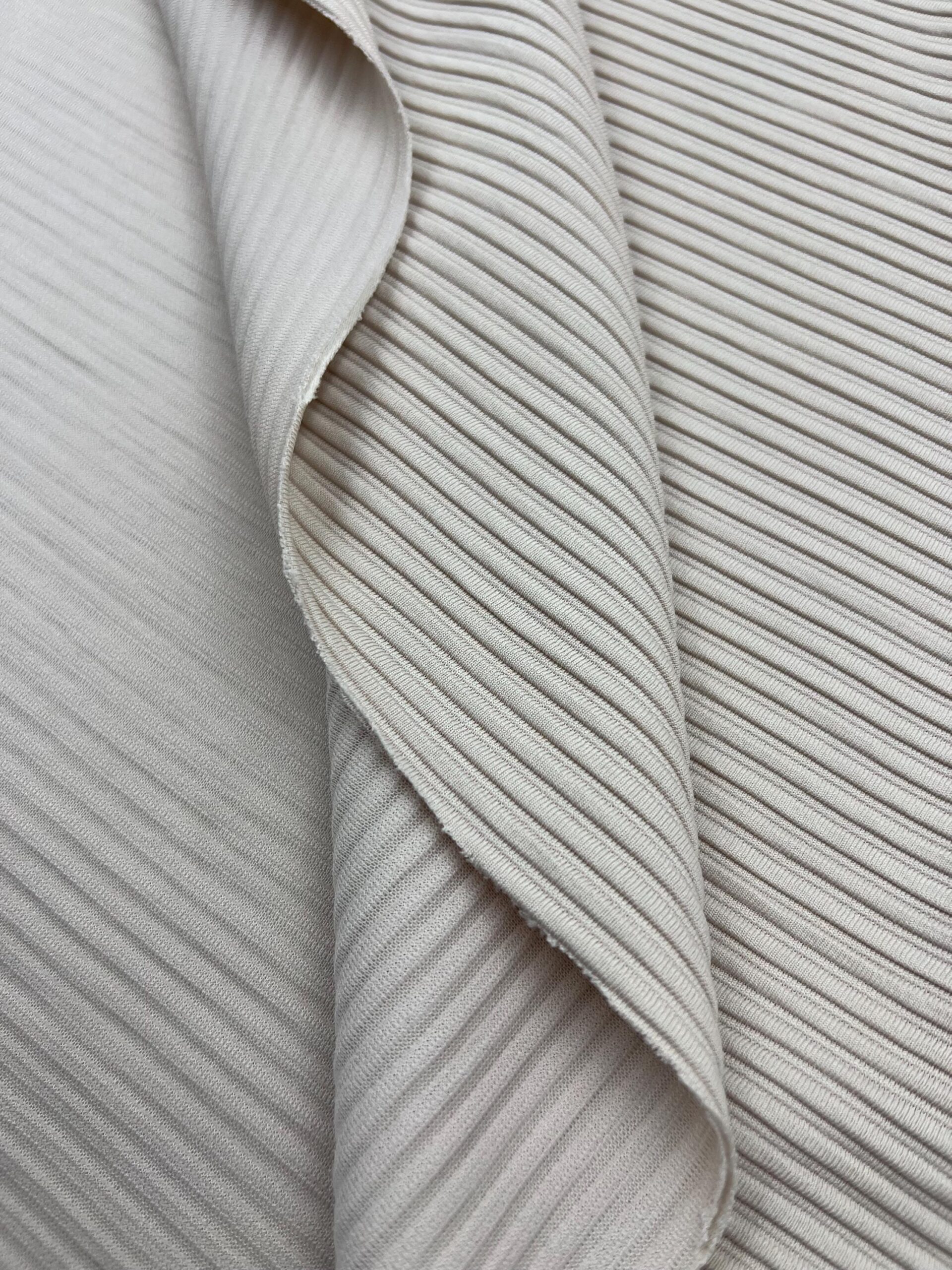Cream Beige Ribbed Knit Fabric by the Yard, Soft Stretch Top and Dress Fabric, (150 cm / 59") Wide, Sold by the Meter – view 8