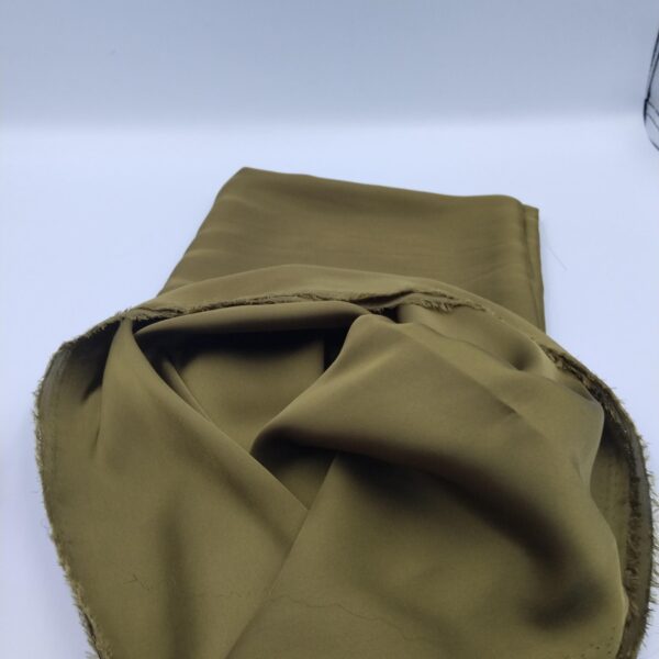 Olive Green Satin Chiffon Fabric by the Yard, Drapey Silk Feel Dress Fabric, (150 cm / 59") Wide, Premium Bursa Quality